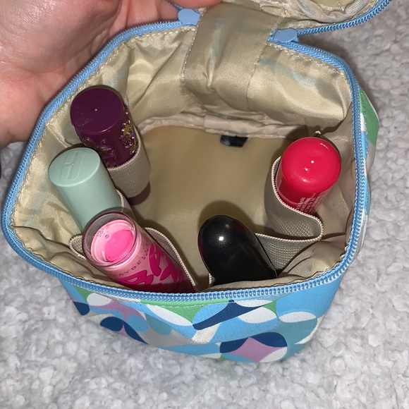 Small Blue Colorful Makeup Bag - Picture 17 of 17